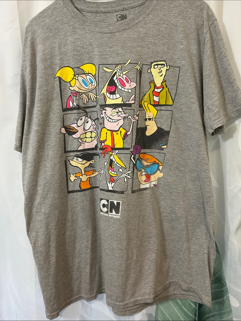 Cartoon Network Gray Tee with Multicolor Character Grid